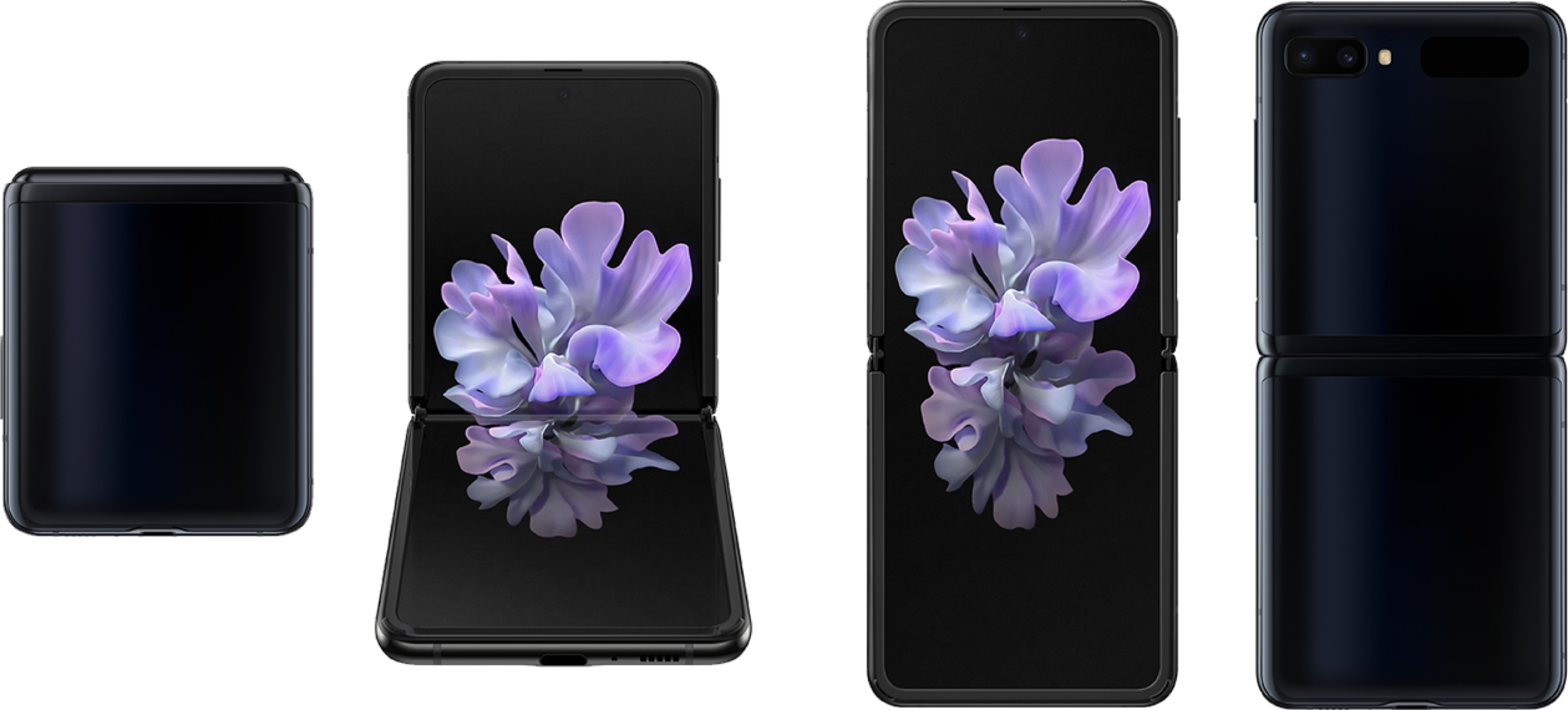 Front, back and side views of the Samsung Galaxy S20 5G phone.