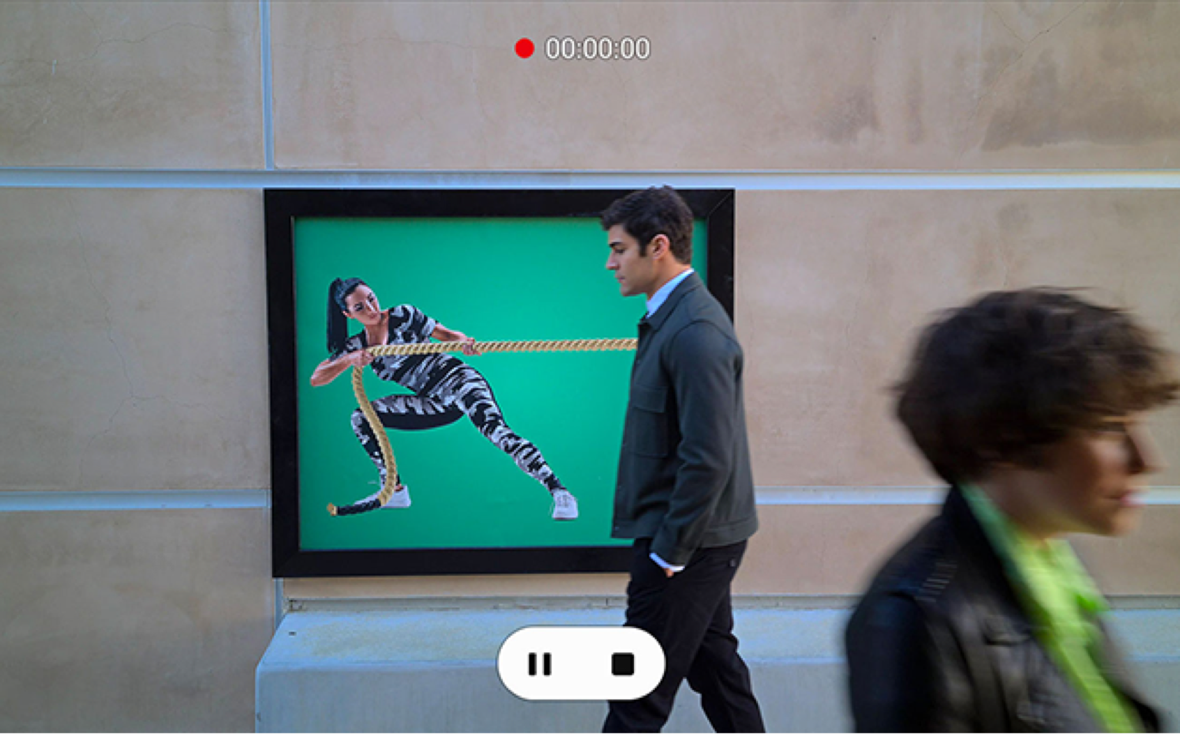 Image of a video recording people in an art gallery